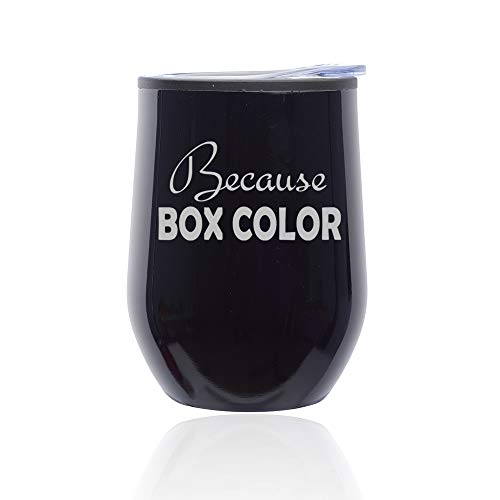 Stemless Wine Tumbler Coffee Travel Mug Glass With Lid Because Box Color Hair Stylist Hairdresser (Midnight Black)