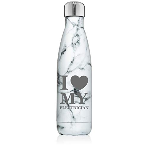 MIP Brand 17 oz. Double Wall Vacuum Insulated Stainless Steel Water Bottle Travel Mug Cup I Love Heart My Electrician