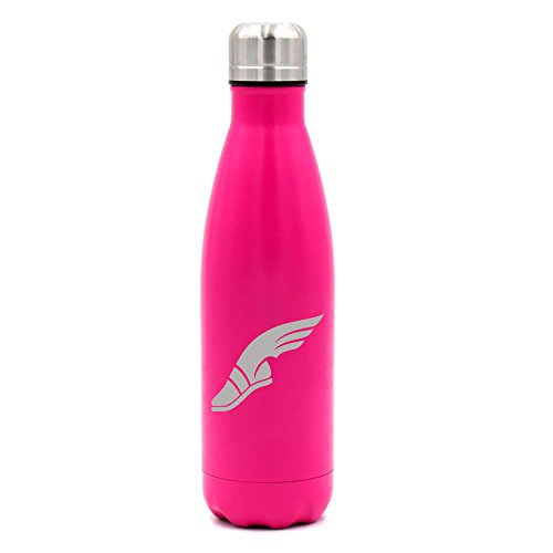 17 oz. Double Wall Vacuum Insulated Stainless Steel Water Bottle Travel Mug Cup Track & Field Wing Shoe (Pink)