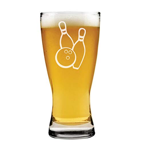 15 oz Beer Pilsner Glass Bowling Ball And Pins