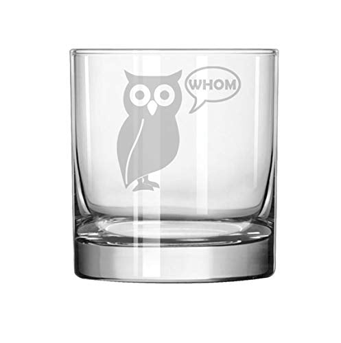 11 oz Rocks Whiskey Highball Grammar Funny Owl Who Whom Teacher