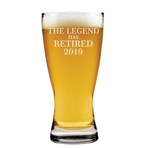 15 oz Beer Pilsner Glass The Legend Has Retired 2019 Retirement Gift