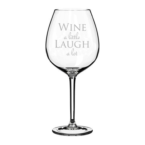 Wine Glass Goblet Wine A Little Laugh A Lot (20 oz Jumbo),MIP