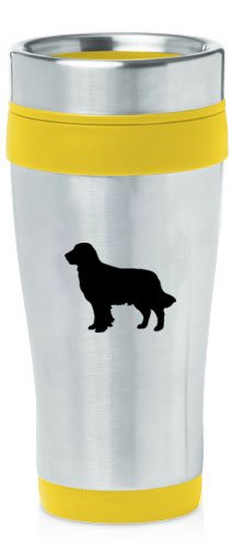 Yellow 16oz Insulated Stainless Steel Travel Mug Z1009 Golden Retriever