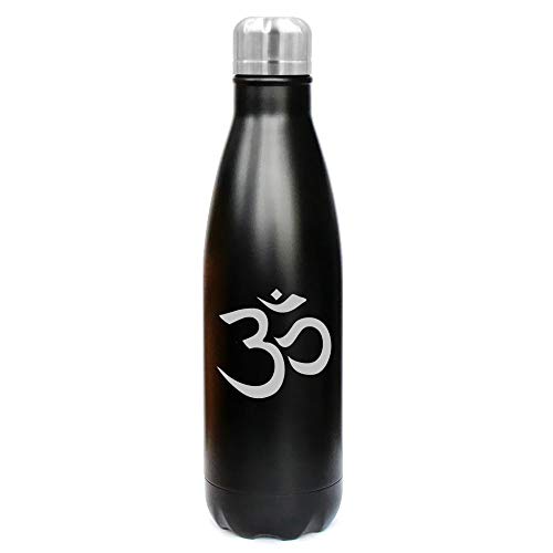 MIP Brand 17 oz. Double Wall Vacuum Insulated Stainless Steel Water Bottle Travel Mug Cup Yoga Symbol (Black)