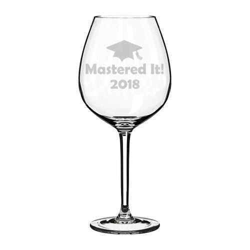 Wine Glass Goblet Funny Class of 2018 Graduation Masters Mastered It (20 oz Jumbo)