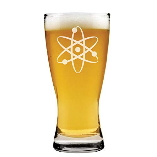 15 oz Beer Pilsner Glass Atom Science Atheist