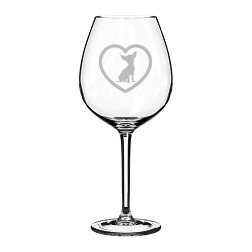 Wine Glass Goblet Chihuahua Heart (20 oz Jumbo)