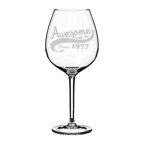 Wine Glass Goblet Funny 40th Birthday Awesome Since 1977 (20 oz Jumbo)