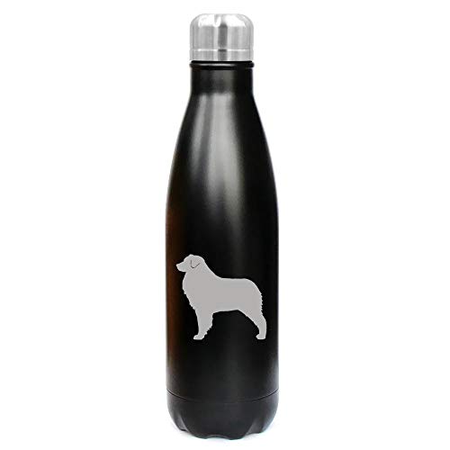 MIP Brand 17 oz. Double Wall Vacuum Insulated Stainless Steel Water Bottle Travel Mug Cup Australian Shepherd (Black)