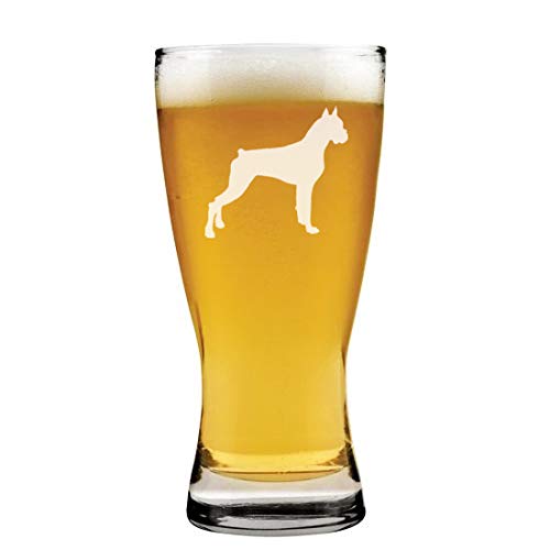 15 oz Beer Pilsner Glass Boxer Dog