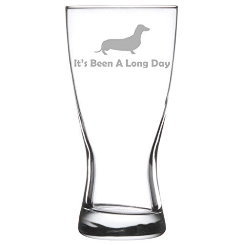 15 oz Beer Pilsner Glass Funny It's Been A Long Day Dachshund