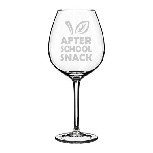 Wine Glass Goblet Funny Teacher After School Snack (20 oz Jumbo)