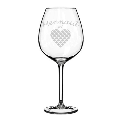 Wine Glass Goblet Mermaid At Heart (20 oz Jumbo)