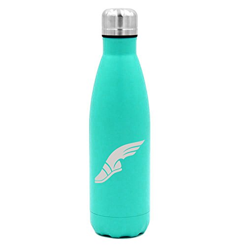 17 oz. Double Wall Vacuum Insulated Stainless Steel Water Bottle Travel Mug Cup Track & Field Wing Shoe (Light-Blue)