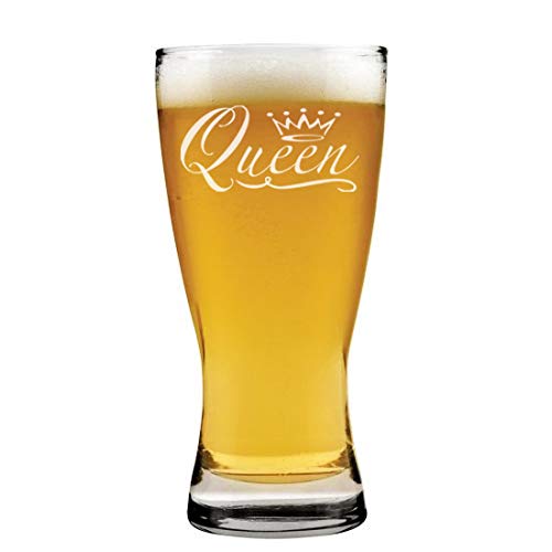 15 oz Beer Pilsner Glass Queen Fancy