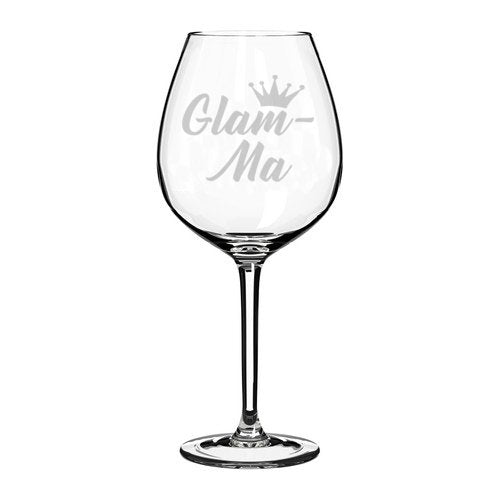 Wine Glass Goblet Glam-Ma Mom Mother Grandmother Grandma (20 oz Jumbo)