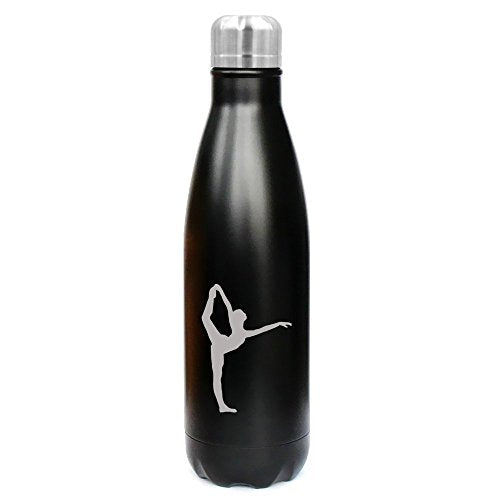 17 oz. Double Wall Vacuum Insulated Stainless Steel Water Bottle Travel Mug Cup Dancer Gymnastics (Black)