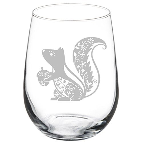 Wine Glass Goblet Fancy Squirrel (17 oz Stemless)