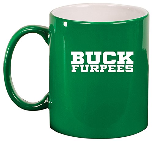 Ceramic Coffee Tea Mug Cup Buck Furpees (Green)