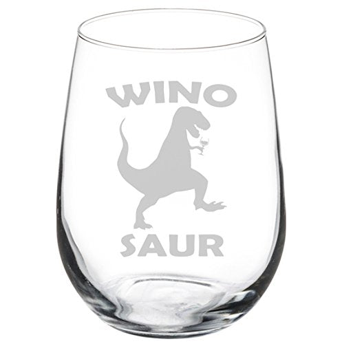 Wine Glass Goblet Winosaur Funny (17 oz Stemless)