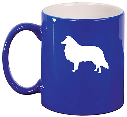 Ceramic Coffee Tea Mug Cup Collie (Blue)