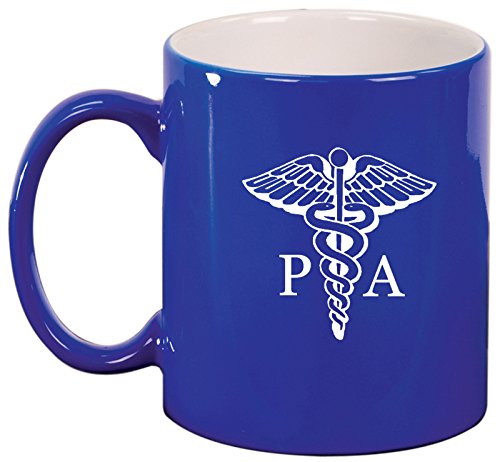 PA Physician Assistant Caduceus Ceramic Coffee Tea Mug Cup (Blue)