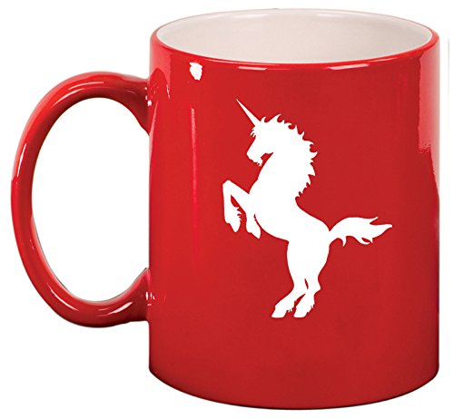 Ceramic Coffee Tea Mug Cup Unicorn (Red)