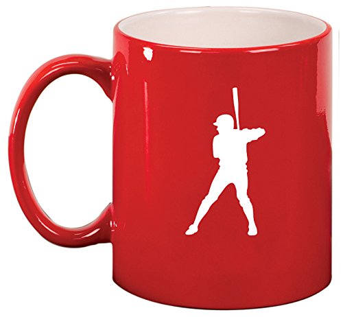 Ceramic Coffee Tea Mug Cup Baseball Player (Red)