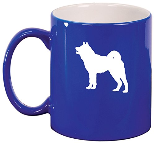 Ceramic Coffee Tea Mug Cup Akita Dog (Blue)