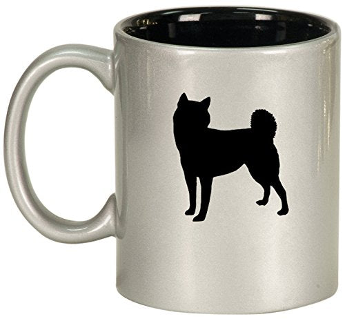 Ceramic Coffee Tea Mug Cup Shiba Inu (Silver)