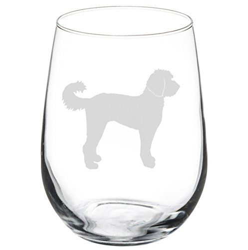 Wine Glass Goblet Labradoodle (17 oz Stemless)