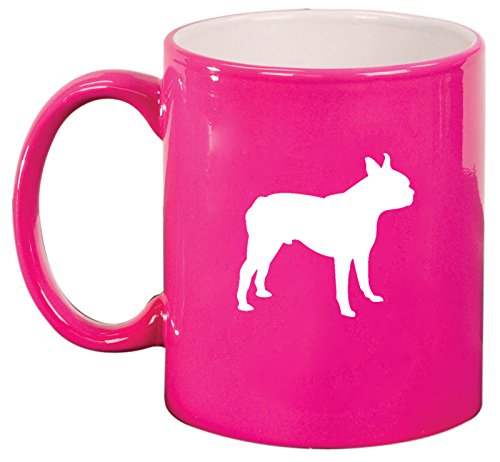 Ceramic Coffee Tea Mug Boston Terrier (Hot Pink)