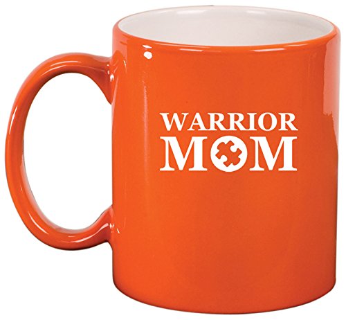 Ceramic Coffee Tea Mug Warrior Mom Autism (Orange)