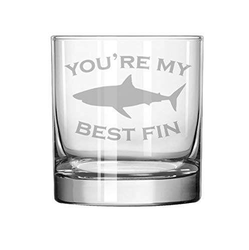 11 oz Rocks Whiskey Highball Glass You're My Best Fin Shark