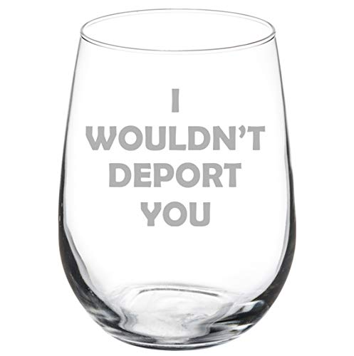 Wine Glass Goblet I Wouldn't Deport You Funny Friend Girlfriend Boyfriend (17 oz Stemless)