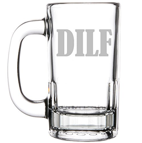 12oz Beer Mug Stein Glass DILF Funny Dad Father Husband Gift