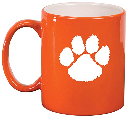 Ceramic Coffee Tea Mug Cup Paw Print (Orange)