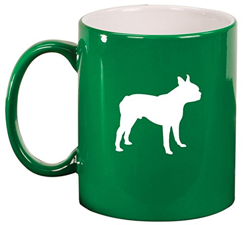 Ceramic Coffee Tea Mug Boston Terrier (Green)