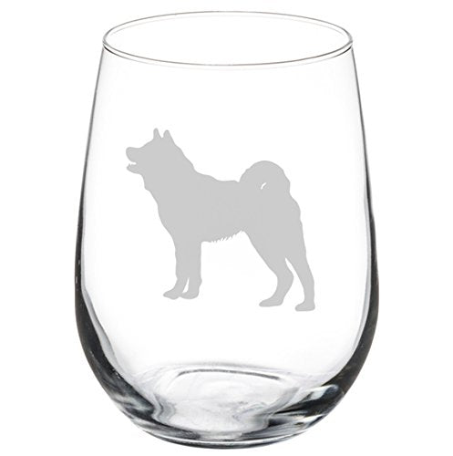 Wine Glass Goblet Akita (17 oz Stemless)