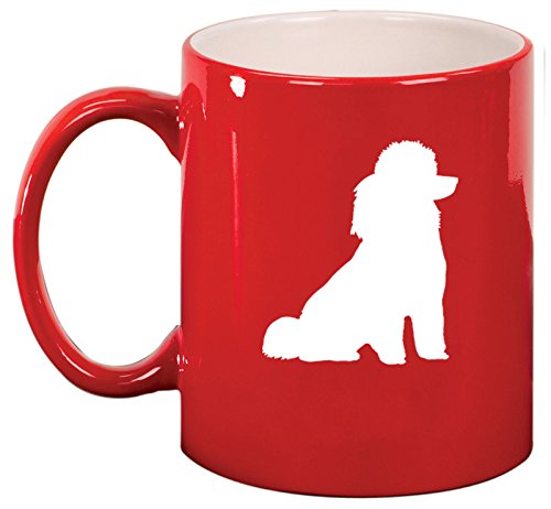 Ceramic Coffee Tea Mug Cup Miniature Poodle Toy Poodle (Red)