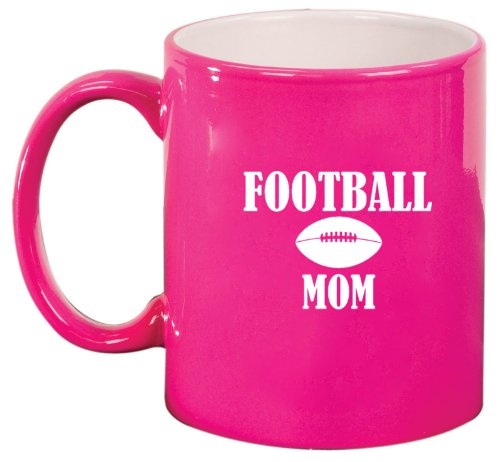 Pink Ceramic Coffee Tea Mug Football Mom