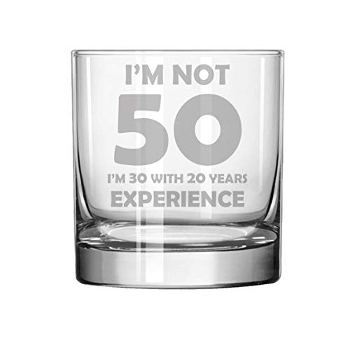 11 oz Rocks Whiskey Highball Glass Funny 50th Birthday I'm Not 50