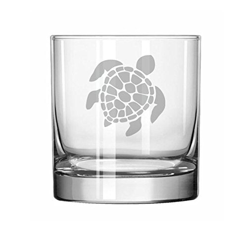 11 oz Rocks Whiskey Highball Glass Sea Turtle