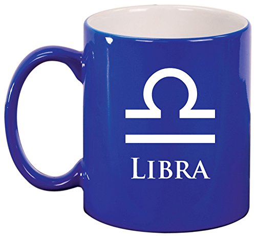 Ceramic Coffee Tea Mug Cup Libra (Blue)