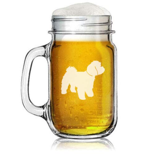 16oz Mason Jar Glass Mug w/Handle Maltipoo