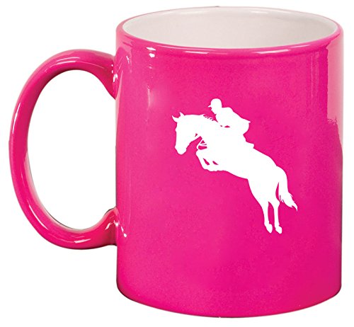Ceramic Coffee Tea Mug Cup Horse with Rider (Pink)