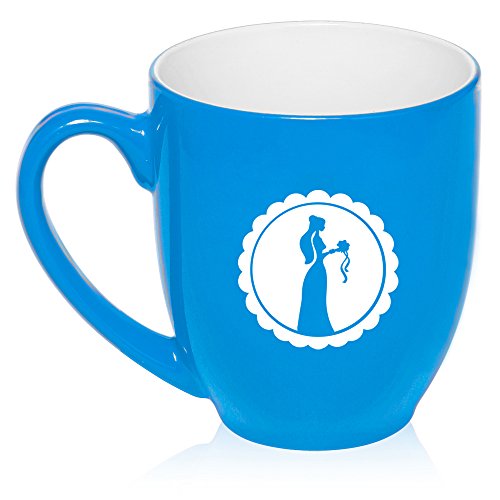 16 oz Large Bistro Mug Ceramic Coffee Tea Glass Cup Wedding Coordinator Event Planner (Light Blue)