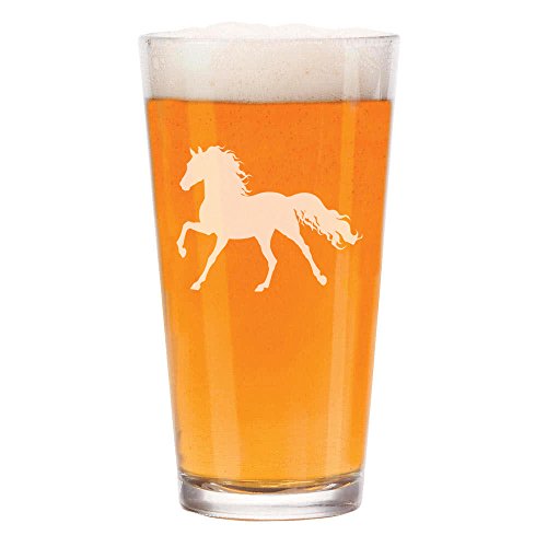 16 oz Beer Pint Glass Horse