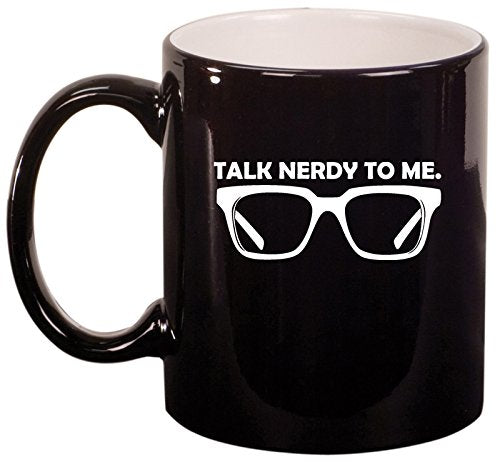 Ceramic Coffee Tea Mug Cup Talk Nerdy To Me (Black)